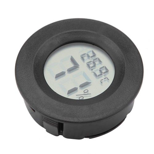  Garosa Mini-Digital-Hygrometer-Thermometer-Innenlufttemperatur-Monitor mit grosser LCD-Anzeige und Hintergrundbeleuchtung fuer Reptil(Black)