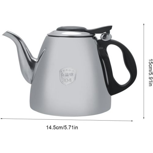  Garsent Edelstahl Teekanne, Induktionsherd Kaffeekanne mit Hitzebestandige Griff Teekessel fuer Kueche, Cafeteria, Hotel, Restaurant und Buero(1.5L)