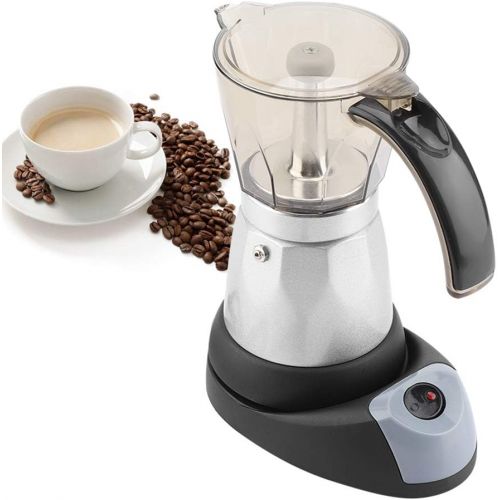  Garsent Elektrisch Espressokocher, 480W 220V 300ML/6 Tassen Espresso Moka Coffee Maker, durchsichtiger Aufsatz