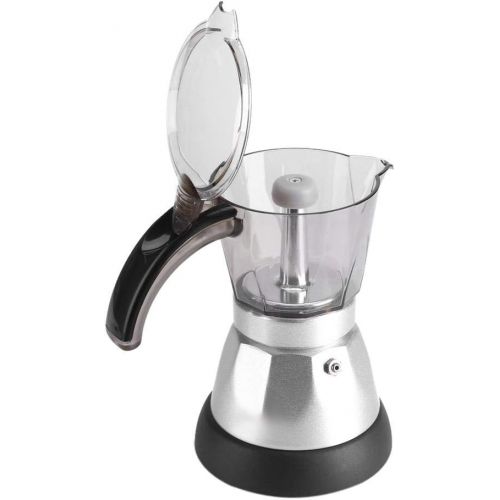  Garsent Elektrisch Espressokocher, 480W 220V 300ML/6 Tassen Espresso Moka Coffee Maker, durchsichtiger Aufsatz