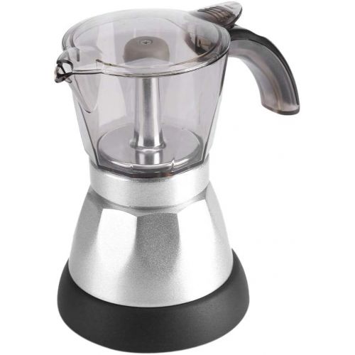  Garsent Elektrisch Espressokocher, 480W 220V 300ML/6 Tassen Espresso Moka Coffee Maker, durchsichtiger Aufsatz