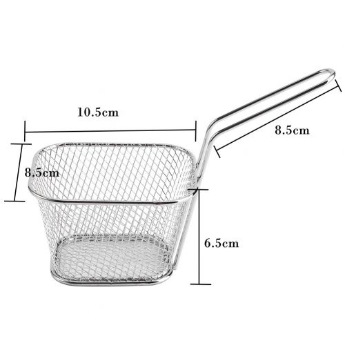  Garsent Mini Chip Basket Stainless Steel Serving Fry Basket Table Kitchen Tool For House Restaurant 8pieces