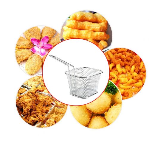  Garsent Mini Chip Basket Stainless Steel Serving Fry Basket Table Kitchen Tool For House Restaurant 8pieces