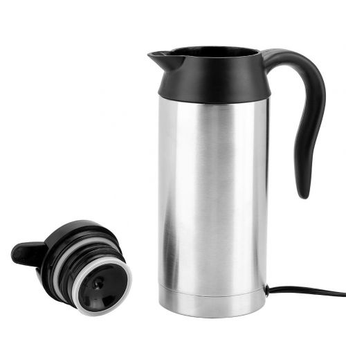  Garsent 750ml Auto Elektrische Wasserkocher, Edelstahl 24V Zigarettenanzuender Thermobecher Wasserbecher fuer Wasser Kaffee Getranke Heizung