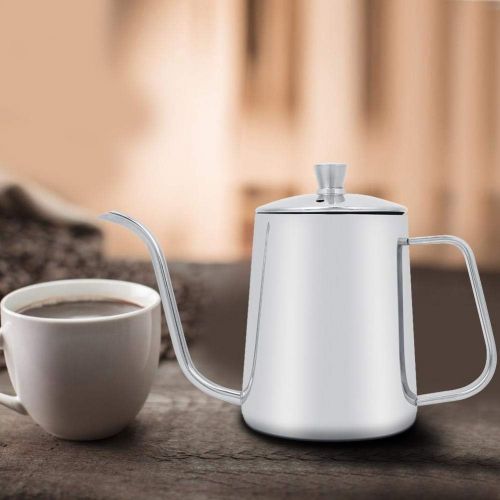  Garsent Kaffeekanne mit Schwanenhals, 550 ml Edelstahl Kaffeekessel Wasserkessel Kaffee-Tropftopf fuer Kueche