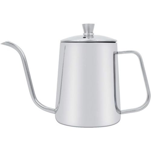  Garsent Kaffeekanne mit Schwanenhals, 550 ml Edelstahl Kaffeekessel Wasserkessel Kaffee-Tropftopf fuer Kueche