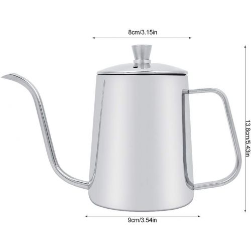  Garsent Kaffeekanne mit Schwanenhals, 550 ml Edelstahl Kaffeekessel Wasserkessel Kaffee-Tropftopf fuer Kueche