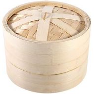 [아마존베스트]Garsent Steamer, 2 Tier Bamboo Steamer Basket with Lid Chinese Natural Rice Cooking Stove for Home Kitchen Restaurant etc., 22cm