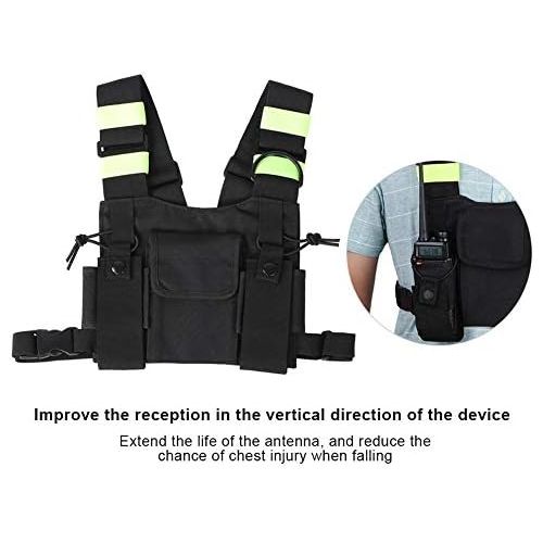  [아마존베스트]-Service-Informationen Radio Walkie Talkie Chest Pocket, Reflective Harness Pocket Pack Chest Strap Front Pocket Carry Bag for Radios Walkie Talkie.