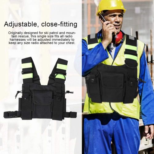  [아마존베스트]-Service-Informationen Radio Walkie Talkie Chest Pocket, Reflective Harness Pocket Pack Chest Strap Front Pocket Carry Bag for Radios Walkie Talkie.