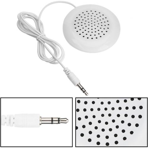  [아마존베스트]Garsent Mini Portable Speaker, 3.5mm HiFi Mini Speaker with Jack Plug Travel Sleep Stereo Sound Speaker for MP3 MP4 CD Player Mobile Phone (White)