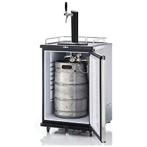  [아마존베스트]Gastrobedarf Westerbarkey Barrel Beer Fridge 50 L Barrels with Black Column, Keg, Clock, Hoses & Co²