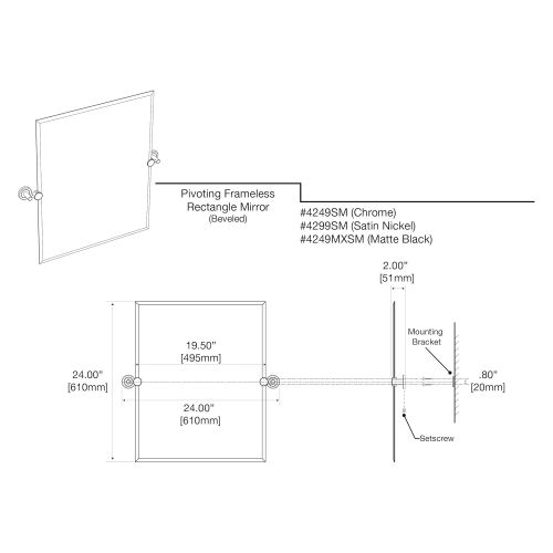  Gatco Latitude II Rectangle Mirror,