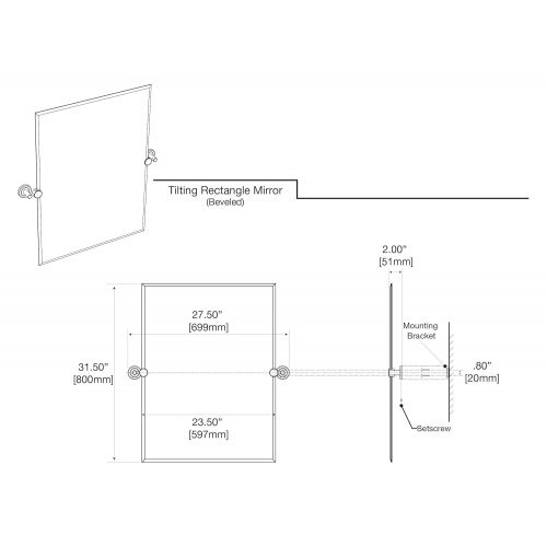  Gatco Latitude II Rectangle Mirror,