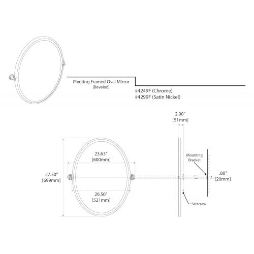  Gatco Latitude II Rectangle Mirror,