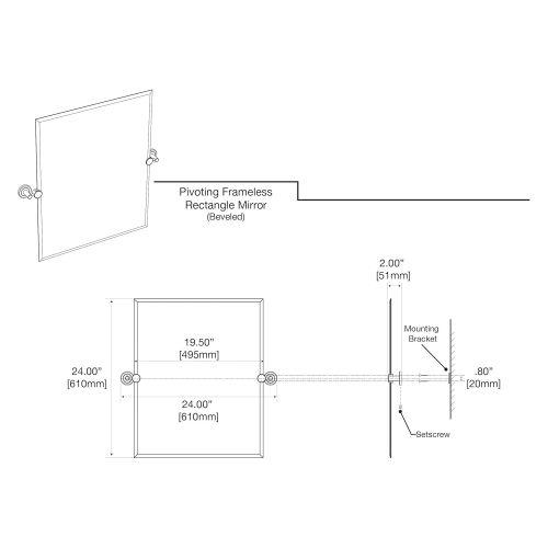  Gatco Latitude II Rectangle Mirror,