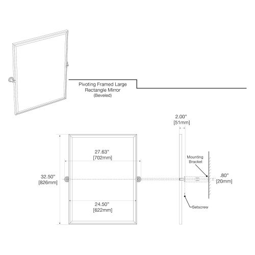  Gatco Latitude II Rectangle Mirror,