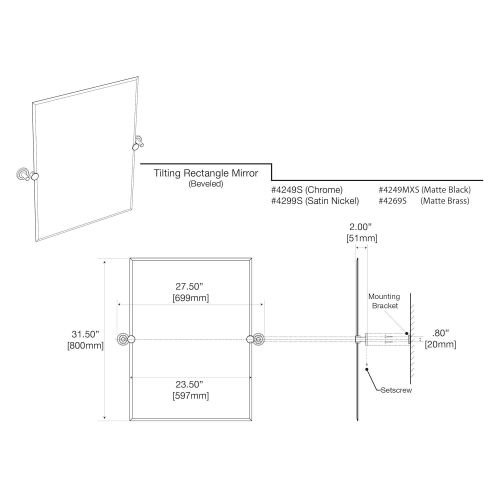  Gatco Latitude II Rectangle Mirror,