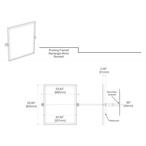  Gatco Latitude II Rectangle Mirror,