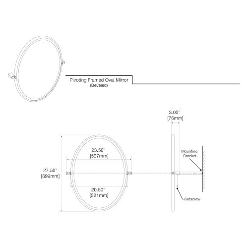  Gatco 4379FS Bleu, Framed Large Rectangle Mirror