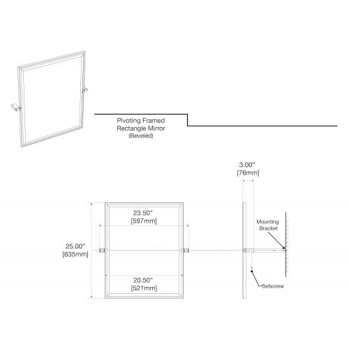  Gatco 4379FS Bleu, Framed Large Rectangle Mirror