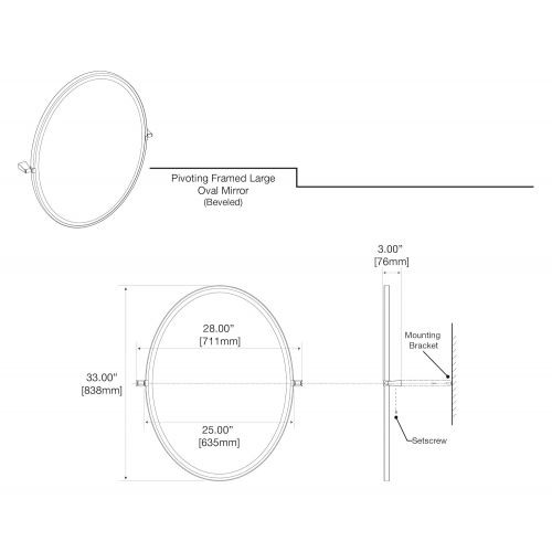  Gatco 4379FS Bleu, Framed Large Rectangle Mirror