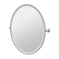 Gatco 4369FLG Charlotte Framed Large Oval Mirror, Satin Nickel