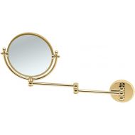 Gatco 1410 Wall Mount Mirror with 14-Inch Swing Arm Extents, Brass