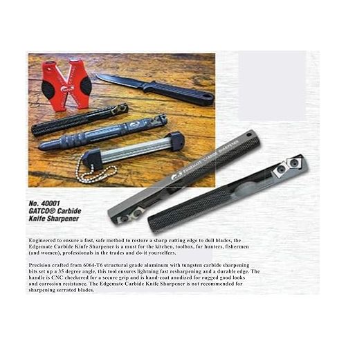  Edgemate Pocket Knife Sharpener - Tungsten Carbide Sharpening Tool, Durable Aluminum, GTC40001-BRK