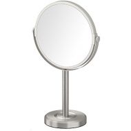 Gatco 1386SN Latitude II Minimalist Bathroom Counter Top Vanity, 3x Magnification Makeup Mirror, 12.5 Height, Satin Nickel