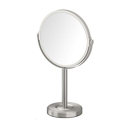  Gatco 1386SN Latitude II Minimalist Bathroom Counter Top Vanity, 3x Magnification Makeup Mirror, 12.5 Height, Satin Nickel