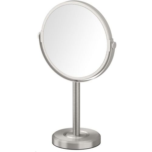  Gatco 1386SN Latitude II Minimalist Bathroom Counter Top Vanity, 3x Magnification Makeup Mirror, 12.5 Height, Satin Nickel