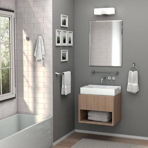  Gatco 5181 Quantra Bathroom Towel Bar, 18, Satin Nickel