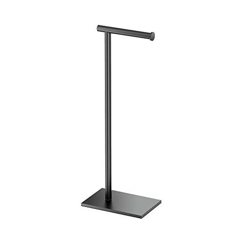  Gatco 1431MX Modern Square Base Toilet Paper Holder Stand, Matte Black, 22.25H