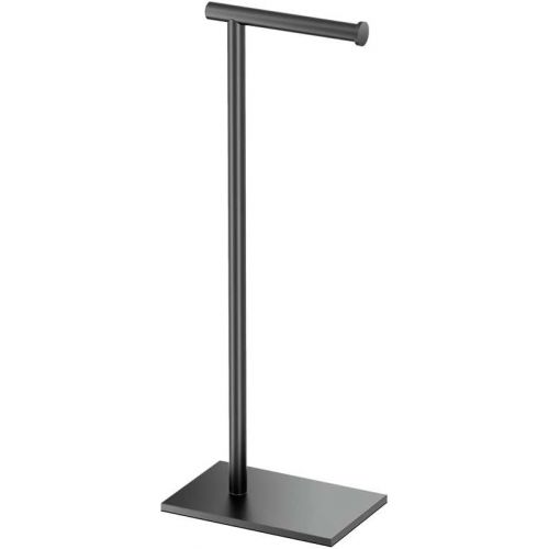  Gatco 1431MX Modern Square Base Toilet Paper Holder Stand, Matte Black, 22.25H