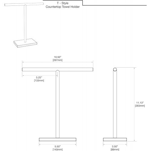  Gatco Freestanding Rectangle Toilet Paper Holder & Countertop Towel Holder 2-Piece Set, Matte Black