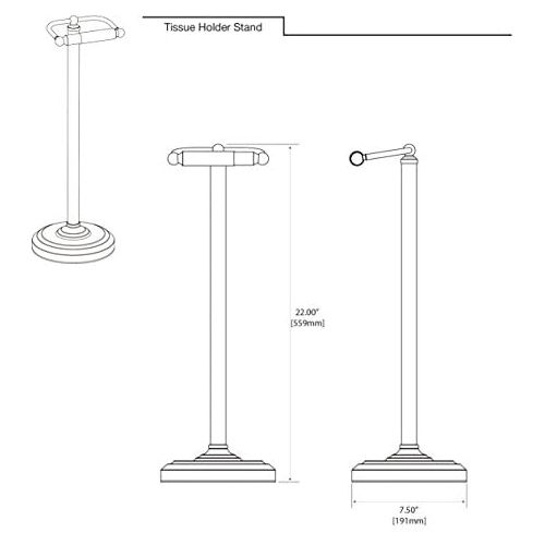  Gatco 1436MX Free Standing Freestanding Toilet Paper Holder, Matte Black