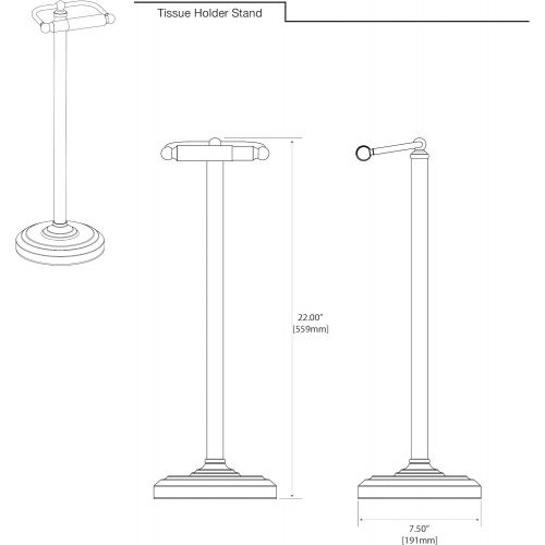  Gatco 1436MX Free Standing Freestanding Toilet Paper Holder, Matte Black