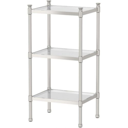  Gatco 1352 3-Tier Rectangle Taboret in Satin Nickel