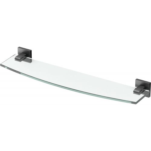  Gatco 4056MX Elevate Bathroom 8mm Tempered Glass Shelf, 20.13, Matte Black