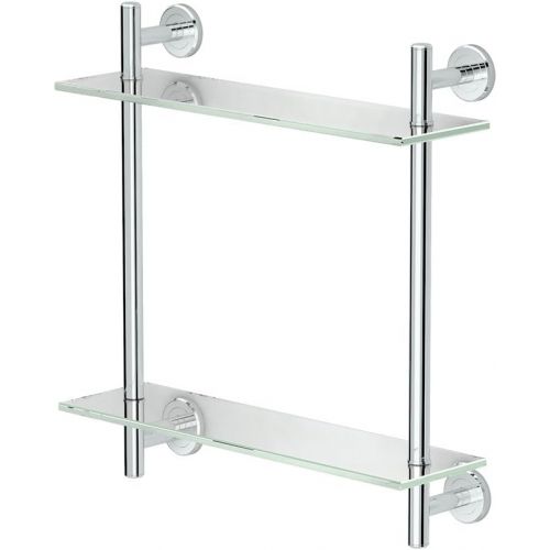  Gatco 1392C Latitude II 17 L Two-Tier Glass Shelf, Chrome