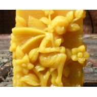 GatheredSunlight Pure Beeswax Flower Fairy Candle