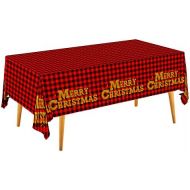 [아마존베스트]Gatherfun Christmas Buffalo Plaid Tablecloths 4 PCS with Merry Christmas for Christmas Party Decorations