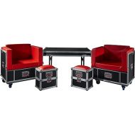 Gator Cases G-Tour Portabable Lounge Furniture Set, ATA Road Styled Case Breaks Down into (2) Chairs, (2) Ottomans, and Table (G-TOURLOUNGE) Other, Black