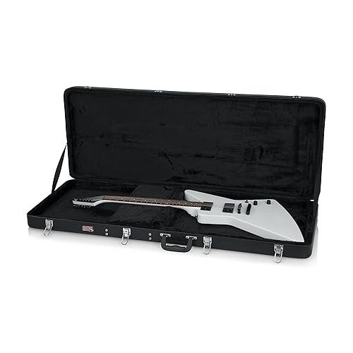  Gator Cases Hard-Shell Wood Case for Extreme Shaped Guitars; Fits Explorer, Flying V, BC Rich, & More (GWE-EXTREME)