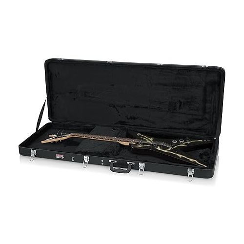  Gator Cases Hard-Shell Wood Case for Extreme Shaped Guitars; Fits Explorer, Flying V, BC Rich, & More (GWE-EXTREME)