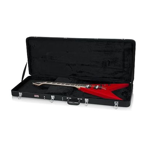  Gator Cases Hard-Shell Wood Case for Extreme Shaped Guitars; Fits Explorer, Flying V, BC Rich, & More (GWE-EXTREME)