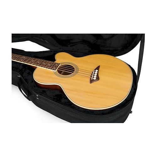  Gator Cases Lightweight Polyfoam Guitar Case for Acoustic Bass Guitars (GL-AC-BASS)