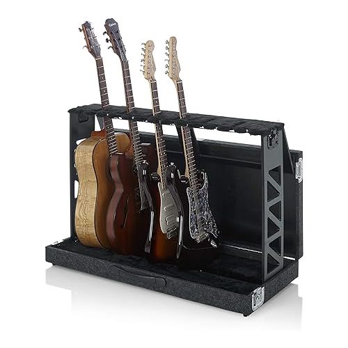  Gator Cases Compact Stand Case Holds up to (6) Acoustic or Electric Guitars; Rack Style (GTRSTD6) Black