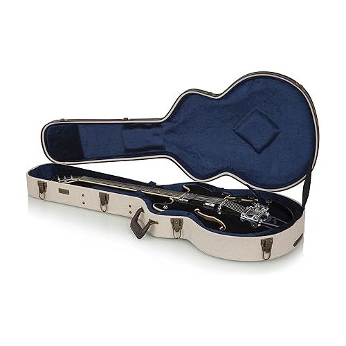  Gator Cases Journeyman Series Deluxe Wood Case for Semi-Hollow Guitars; Fits Gibson 335 (GW-JM-335),Brown